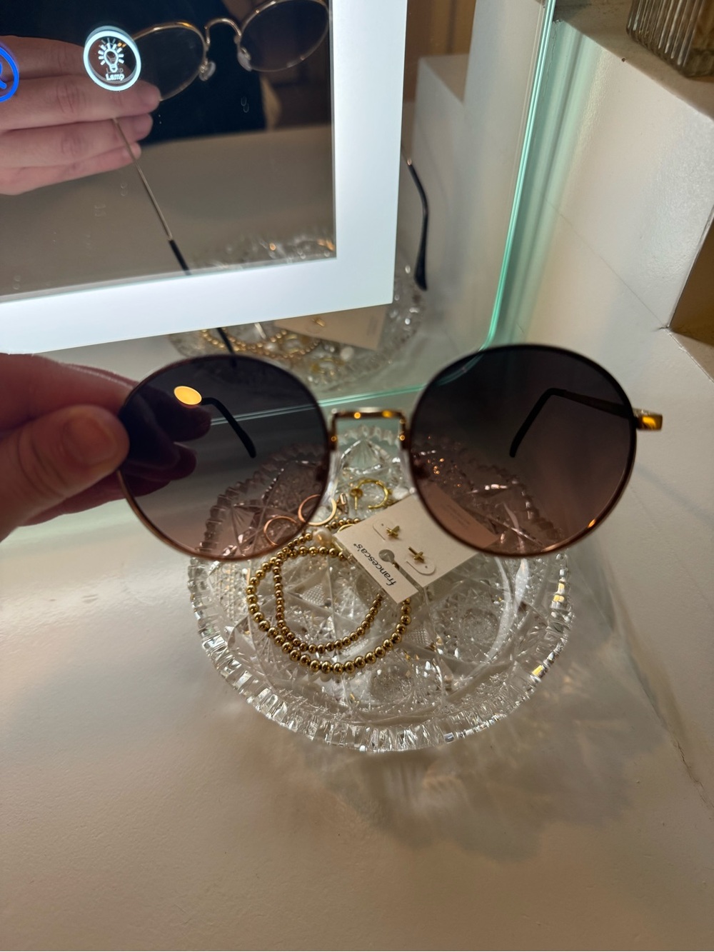 Source Unknown Round Sunglasses - Brown / Gold